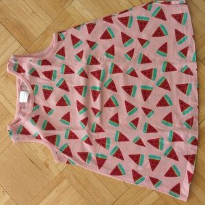 Hanna Anderson girls watermelon sleeveless shirt size 6-7